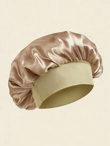 1pc Women's Satin Sleep Bonnet, Satin Lining, Soft Elastic Band, Silk Sleep Cap, Suitable For Curly Hair - A - View 3