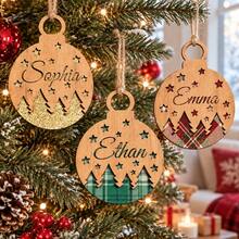 LICVIC Custom Plaid Pine Tree Star Christmas Ornament, Personalized Christmas Tree Decoration For Home And Holiday Party, Rustic Winter Hanging Decor, Customized Name Family Keepsake, Festive New Year Gift, Customizable Seasonal Pendant For Mantel Decor - Multicolor - View 6