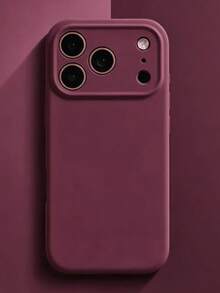 高品質液態矽膠手機殼，相容 iPhone 17 Pro Max、17 Pro、17 Air、17、16、15、14、13、12、11 Pro Max Plus，觸感柔軟親膚，防震保護套 - 酒紅色 - 查看 2