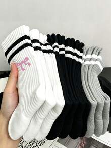 1/3/5/10 Pairs Men's Mid-Calf Socks, Breathable Moisture-Wicking Soft, Comfortable All Season, Suitable For Sports/Daily/Casual - Multicolor - View 1