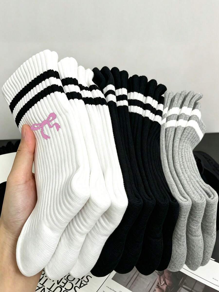 1/3/5/10 Pairs Men's Mid-Calf Socks, Breathable Moisture-Wicking Soft, Comfortable All Season, Suitable For Sports/Daily/Casual - Multicolor - View 1