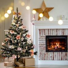 Christmas Tree 120,150,180 210cm  Artificial Christmas Tree Large Artificial Christmas Tree With Sturdy Structure And  Realistic Fully Covered Branches Pre-Installed Decorations  Christmas Tree, Easy To Decorate. Perfect For Living Rooms, Backyards - Green - View 4