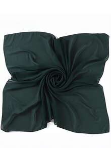 1 buah Syal Persegi Ukuran Besar Hijab Muslimah Warna Polos Bahan Chiffon - MultiWarna - View 13