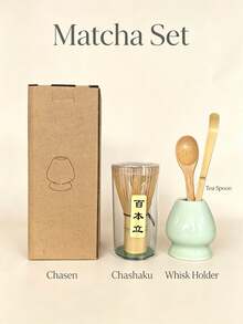 4pcs Japanese Matcha Set, Matcha Whisk And Holder, Bamboo Matcha Scoop - Green Matcha Tool Set, Suitable For Matcha Lovers - Green - View 12