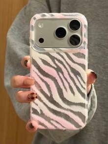 1 Gradient Mountain And River Patterned Double-Layer IMD Phone Case, Suitable For 18 Pro Max,18 Pro,17 Pro Max,16 Pro Max,15 Pro Max,14 Pro Max,11/12/13/14/15 Pro Max Plus, High Quality Korean Fashion Style, Fashionable And Interesting Male And Female Designs, Perfect Gifts For Girlfriends On Christmas, Valentine's Day, Easter, Wedding Season, And Birthdays - Baby Pink - View 1