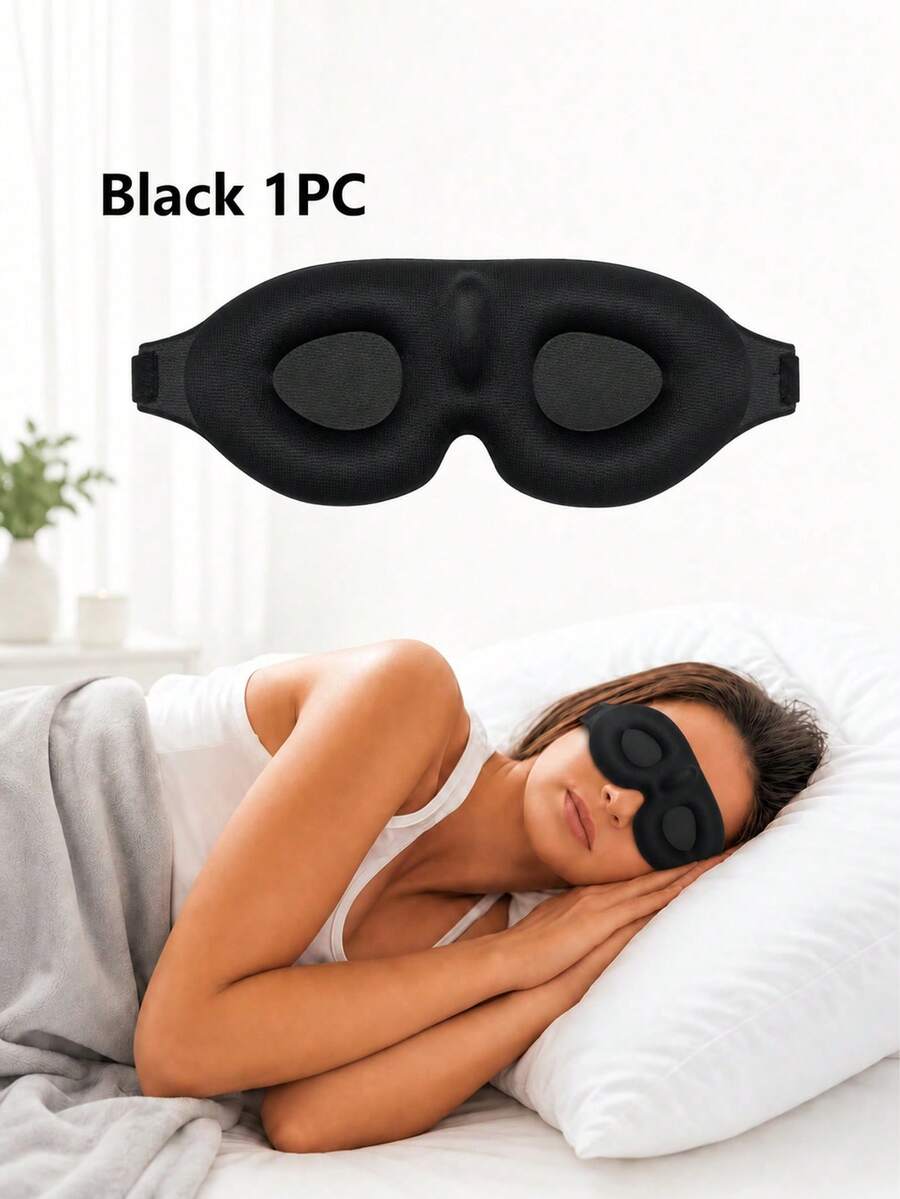 3D Slow-Rebound Sleep Eye Mask, 100% Light-Blocking Pressure-Free Eye Mask, Suitable For Naps, Travel, And Nighttime Sleep