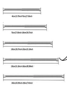 1pc Stainless Steel Telescopic Shower Curtain Rod, 2.5cm Diameter, Multiple Lengths Available, Suitable For Shower Curtain Rod, Curtain Rod, Wardrobe Hanging Rod, Telescopic Rod, Drying Rack, Clothes Hanging Rod, Support Rod, Kitchen Utensil Storage Rod, Tension Rod, Shovel Hanging Rod, Spoon Hanging Rod, Cutting Board Hanging Rod, Kitchen Towel Hanging Rod, Whisk Hanging Rod, Soup Ladle Hanging Rod, No Drilling Installation, Made Of Stainless Steel, And With No Odor - Silver - View 8