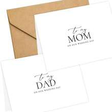 Wedding Greeting Card For Mom And Dad, Matching Kraft Paper Envelope, 300g Thick Cardstock, Minimalist Premium Thank You Message Card, Bride's Wedding Keepsake Gift For Parents, Wedding Commemorative Letter Card, Wedding Favor Keepsake, 148mm*105mm Wedding Stationery Gift Card - Multicolor - View 2