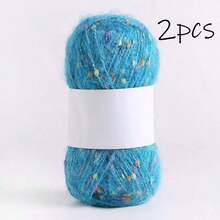 2pcs 100g Multi-Color Spotted Mohair Thick Yarn, 200m Suitable For DIY Knitting Dolls, Bags, Sweaters, Blankets Etc. 50g/Pc - LUGU - View 14