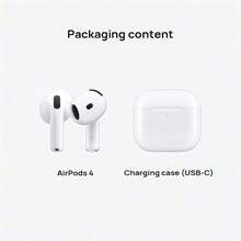 Apple AirPods 4 Wireless Earbuds, Bluetooth Headphones, Comfortable Fit, Personalized Spatial Audio, USB-C Charging Case, H2 Chip, Automatic Device Switching, Multi-Device Audio Sharing, Up To 30 Hours Battery Life, White - View 2