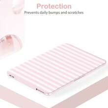 Pink & White Striped Hard Shell Protective Case, Compatible With MacBook, Compatible With MacBook Neo Air And Pro Models - View 5