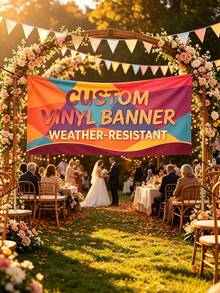 1 buah Banner Kustom, Banner Tanda Berwarna Penuh yang Dipersonalisasi untuk Dalam/Luar Ruangan, Cocok untuk Iklan Pesta Ritel, Acara Pernikahan, Promosi Komersial, Pameran Dagang, Dekorasi Rumah, Hadiah Ulang Tahun, Dekorasi Pesta, Pernikahan, Halloween, Natal - MultiWarna - View 7