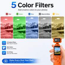 Kamera Vlogging Saku, Video 2K, Foto 12M, Timer 2,5 detik, Lensa Zoom yang Dapat Diputar, Perekaman Berulang 1/2/3/5/10 Menit, 5 Filter Merah Biru Hijau Hitam Putih Kuning, Pemotretan Beruntun, Pengikut Sorot, Fokus Cepat, Mikrofon, Baterai 2000mAh - View 7