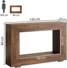 Mesa recibidor de Entrada Mueble, con 120cm de Largo 30cm de Ancho, credenza recibidor, Mesa Consola de Entrada, Pasillo, para Sala de Estar o buffets, Consola detrás del sofá. - Marrón rústico - Ver 3