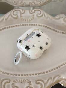 Casing Pelindung Motif Polkadot Bintang Pink & Hitam yang Keren dan Menarik, Kompatibel dengan 5, 4, Apple Pro 3, Wireless 1 Generasi ke-2, Generasi ke-3, Generasi ke-2, Pro Generasi ke-4, dan Generasi ke-5. - Putih - View 3