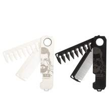 Portable Folding Hair Comb With Wide And Fine Teeth, Compact Pocket Grooming Comb For Men, Beard And Hair Styling, Travel Size, Black Or White - Multicolor - View 5