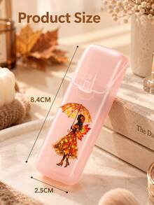"HELLO FALL" Theme Portable Cotton Swab Storage Box, Toothpick And Floss Storage Box (Box Only) - Leak-Proof Travel Storage Box With Transparent Lid Design, Compact And Portable Oral Care Container, Suitable For Storing Toothpicks And Floss, Portable Storage, Compact Box, Ideal For Travel, Office, Outdoor And Home Use, Home Storage, Travel Accessories, Holiday Gift, Autumn Thanksgiving - Multicolor - View 4