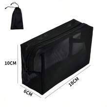 1/2 buah Tas Kosmetik Minimalis - Ringan, Tahan Lama, Tas Penyimpanan Perjalanan dengan Resleting dan Tali Bahu Tetap, Tas Perlengkapan Mandi Transparan Jaring Portabel Multifungsi, Tas Penyimpanan Sederhana dengan Resleting - Model standar - View 11