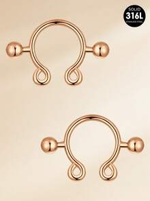TOKRING Fake Nipplerings Piercings Adjustable Clip On Nipple Rings,Stainless Steel Non-Piercing Nipple Jewelry For Women - Adjustable - View 7