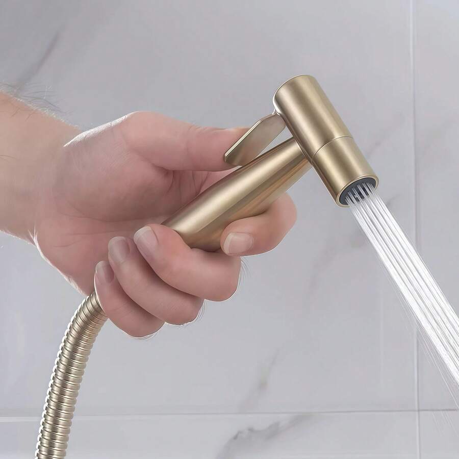 Brushed Gold Handheld Sprayer, Multi-Purpose Bathroom Manual Spray Gun, Wall-Mounted Shower Head For Toilet Cleaning, Pet Washing And Bathroom Hygiene, For Shower Use Only - Spray Gun - View 1