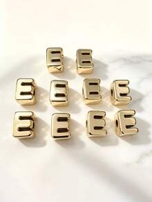 10pcs Optional Gold/Silver Large Hole 26 Uppercase Alphabet Beads Electroplated DIY Phone Chain Keychain Bag Charm Jewelry Accessories - Multicolor - View 39