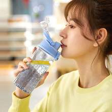 LocknLock ABF797 Waist-Shaped Portable Sports Cup, 700ml Tritan Water Bottle With Direct Drinking Outlet, Easy Clean Wide Opening, Clear Scale, 180° Flip Carry Handle For Men Women Students - A - View 3