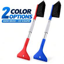 1pc 2-In-1 Car Snow Brush And Ice Scraper, 62cm Detachable Long Handle Snow Removal Tool With Dense Bristles And Foam Grip, Suitable For Car, SUV And Truck Windshield Defrosting And Snow Removal, Red/Blue Winter Car Accessory, Perfect Christmas And New Year Gift For Female Drivers - How Much - View 5