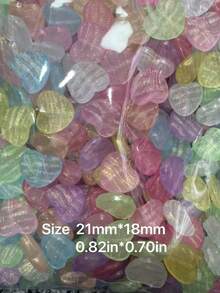 20PCS/50PCS Acrylic Glitter Glow-In-The-Dark Water Ripple Heart Beads, Dopamine Color Heart Beads, Suitable For Handmade DIY Beaded Bracelets, Necklaces, Jewelry And Craft Accessories - Colorful Glitter Glow-in-the-dark Heart - View 5