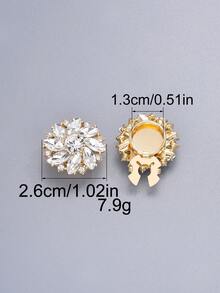 1/2/4pcs 26mm Crystal Rhinestone Buttons Decor, Detachable Button Covers, Suitable For Clothing, Dresses, Shirts, Suits Accessories, With Clip Press, Lead Color - Multicolor - View 15