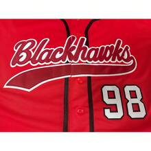 Men's #98 Bedard Blackhawk Red Baseball Jersey, Embroidered Casual Sports Baseball Apparel Fan Edition - Red - View 4