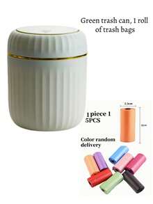 1pc Mini Desktop Trash Can With Flip Lid Design, Effectively Prevents Odor Leakage, Suitable For Storing Desktop Waste Like Fruit Peels And Paper Scraps, Keeps Desktop Tidy, Applicable For Bathroom, Home Desk, Coffee Table, Office, Living Room, Study And Other Places - Multicolor - View 13