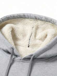 Men's Solid Color Hooded Street Fashion Business Casual Outdoor Sports Pullover Sweatshirt With Large Pockets - Light Grey - View 8
