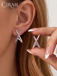 1 Pair Modern Vine Stud Earrings For Women, Daily Wear, Wedding, Party, Birthday, Anniversary Jewelry Gift - Antique Silver - View 2
