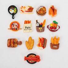 Realistic Bread DIY Garden Decor, Miniature Food Bread DIY Handmade Resin Fridge Magnet Accessories, Miniature Scene Mini Kitchen - Mixed Bread Random - View 5