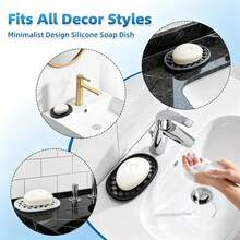 Non-Slip Soap/Sponge Holder With Efficient Drainage Holes, Keeps Soap Dry, Fits Shower Niche, Sink, Bathroom Shelf-Modern Easy-To-Clean Design, Suitable For Small And Large Bathrooms - Hollow Soap Dish - View 6