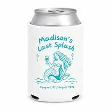 Personalized Neoprene Can Cooler, Custom Text Collapsible Insulated Can Sleeve, Mermaid Line Art Drink Holder For Beach And Pool Parties, Last Splash Celebrations And Bachelorette Party Favors - Multicolor - View 12