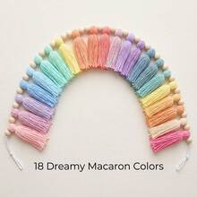 1pc Macaron Color Yarn Tassel Garland, 1st Birthday High Chair Banner, Macaron Theme Birthday Decoration, Cake Smash Photo Prop, Background Photo Prop - Multi-color - View 5