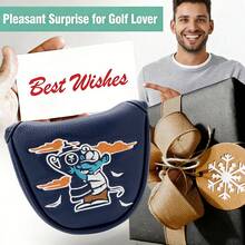 1 pièce Housse de tête de putter de golf pour DF3 - Fermeture à crochet et boucle, étui en PU résistant aux rayures avec doublure moelleuse & design de dessin animé mignon, tête de club bleue (Compatible avec le modèle de putter DF3) - Bleu azur - Voir 8
