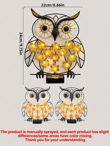 Solar Powered Iron Art Owl Wall Light, Outdoor Decorative Atmosphere Wall Lamp, Warm Light Source, Suitable For Yard, Garden, Pathway, Balcony, Holiday Decoration, Easter, Valentine's Day - Multicolor - View 8