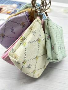 XD 12/6/3/1pc Quilted Bow Mini Coin Purse, Can Store Keys, Earphones, Lipstick, Cards, Small Mirror And Other Small Items, Compact And Portable, Suitable For Parties, Thanksgiving/Valentine's Day Gifts - Multicolor - View 5