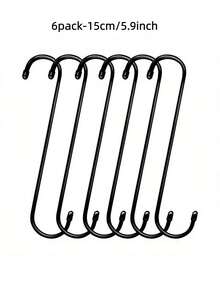 6Pcs Heavy Duty Metal S Hooks, Multipurpose No Drill Hanging Hooks For Kitchen Closet Garden - View 12