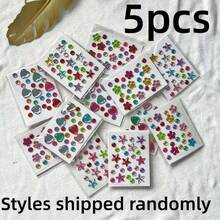 6/12/24pcs Mini Rhinestone Stickers, Self-Adhesive Multi-Color Diamond Stickers (Heart, Star, Clover Shapes), Suitable For Stationery, Art Decoration, Crafts, Birthday Gifts, Party Favors, Scrapbooking And Phone Stickers - Multicolor - View 14