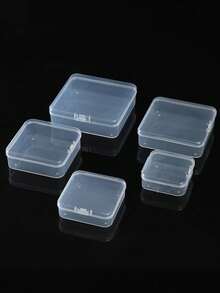 5/4pcs Transparent Jewelry Storage Box, PP Material Packaging Box, Gift Storage Box, Jewelry & Hair Accessories Organizer - Multicolor - View 5