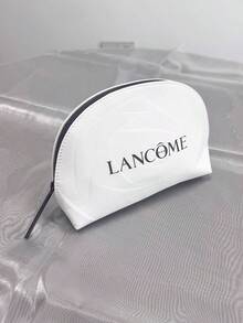 Portable Beige Shell-Shaped Travel Cosmetic Bag, Printed With Brand Logo, Toiletries Storage Makeup Bag, For Personal Use Or As A Gift - Lancôme Cosmetic Bag - White - View 2
