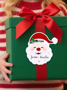 Personalized Christmas Gift Tag Stickers, Custom Name To/From Labels, Santa Claus Xmas Stickers For Gift Wrapping, Self-Adhesive Holiday Present Tags For Gift Boxes, Bags, Envelopes, Party Favors & Christmas Gifts - Multicolor - View 7