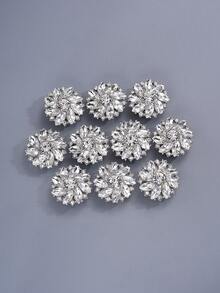 1/2/4pcs 26mm Crystal Rhinestone Buttons Decor, Detachable Button Covers, Suitable For Clothing, Dresses, Shirts, Suits Accessories, With Clip Press, Lead Color - Multicolor - View 10