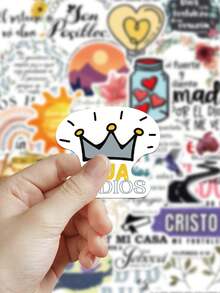 50pcs Spanish Bible Stickers For Decorating Planner, Journal, Scrapbook, Notebook, Luggage, Guitar, Skateboard, Manual, Tablet, Water Bottle, Phone - Spanish Bible - View 4