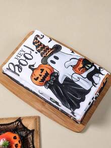New Pumpkin Striped Kitchen Towel, Maple Leaf Pattern, Suitable For Tableware Cleaning, Kitchen Wiping, Bathroom Hand Towel And Other Multiple Uses. - D - View 9