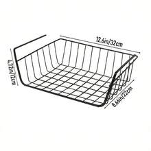1pc Under Cabinet Storage Rack, Metal Basket, Hanging Storage Basket, Space-Saving Additional Storage Shelf And Slide-In Storage Basket Organizer, Suitable For Kitchen Countertop And Dining Room Use - Multicolor - View 6
