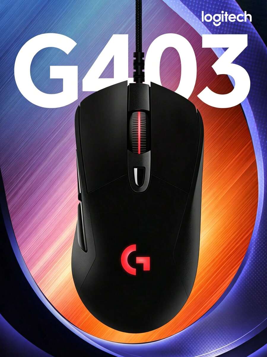 Gaming Mouse, RGB Wired Mouse, Ergonomic Design, Weighs 87g + 10g Detachable Weight, Low Latency, Excellent Performance, Supports Logitech G Hub (Black). - View 1